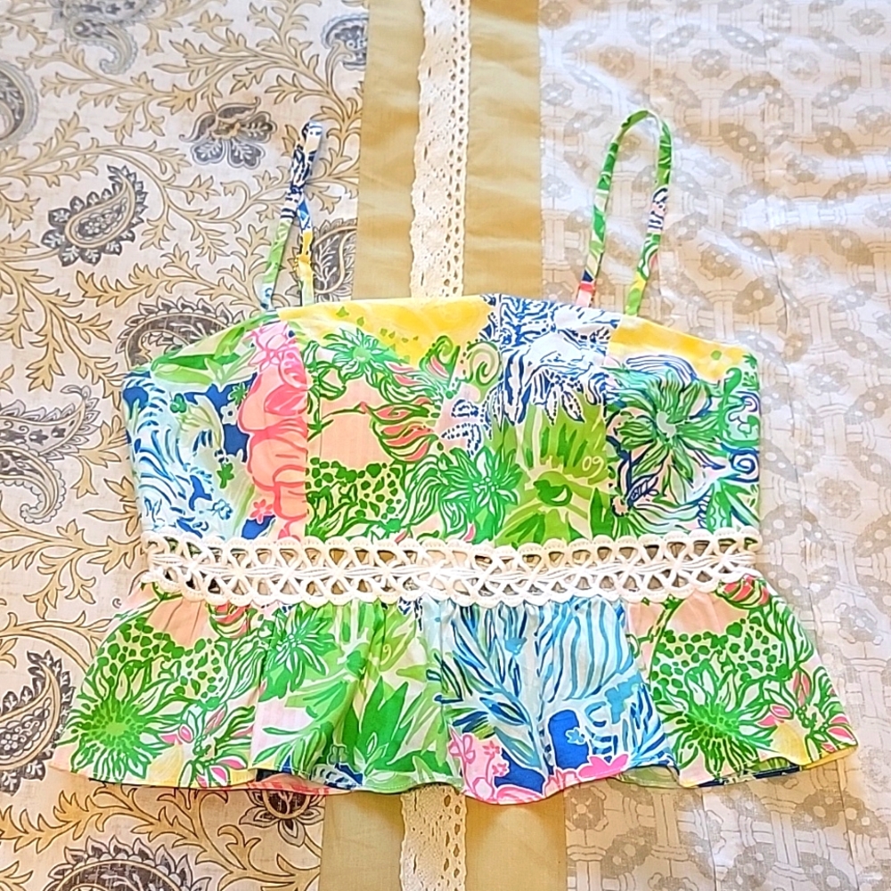 Lily Pulitzer Strappy cropped top, Sz 0